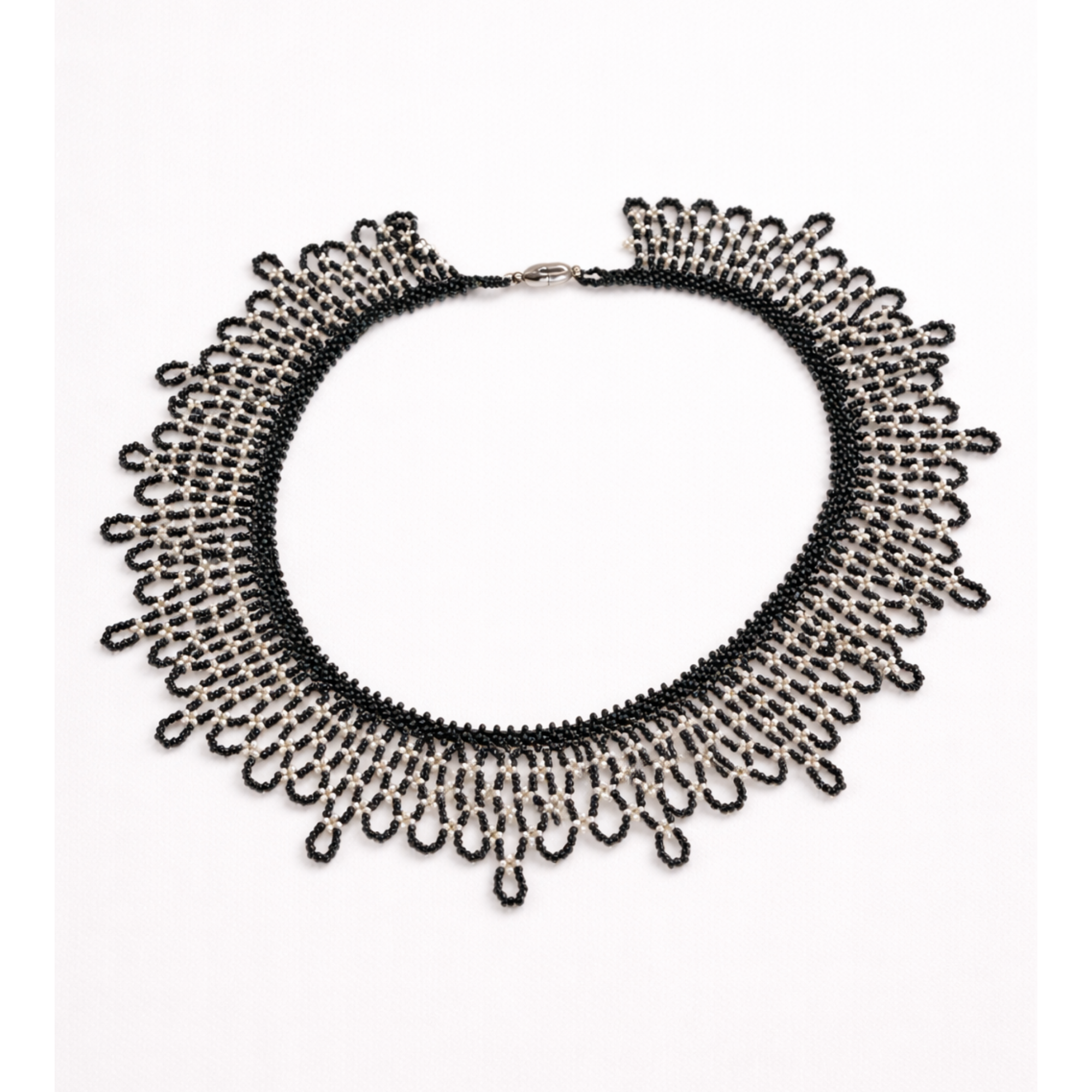 The Midnight Fringe - Hand-Woven Minimalist Statement Necklace
