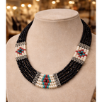 The Onyx Nomad - Hand-Woven Multi-Strand Tribal Necklace