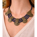 The Indigo Nomad - Hand-Woven Tribal Statement Necklace