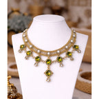Emerald Radiance - Hand-Woven Statement Necklace