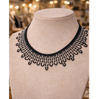 The Midnight Fringe - Hand-Woven Minimalist Statement Necklace