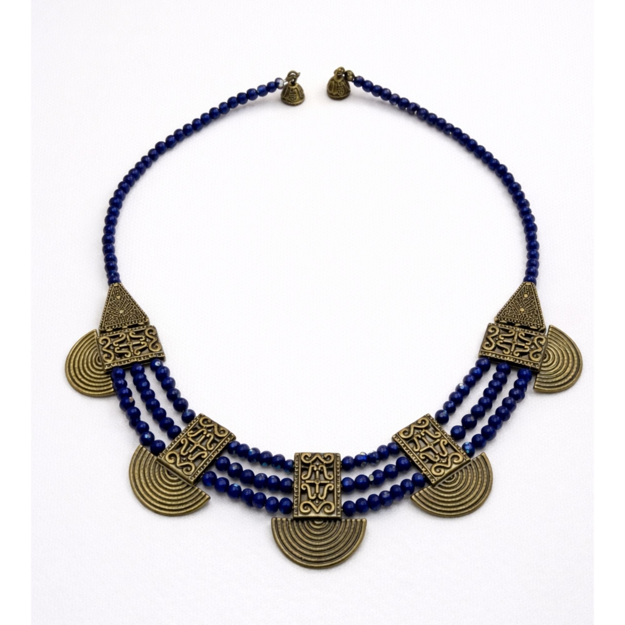The Indigo Nomad - Hand-Woven Tribal Statement Necklace
